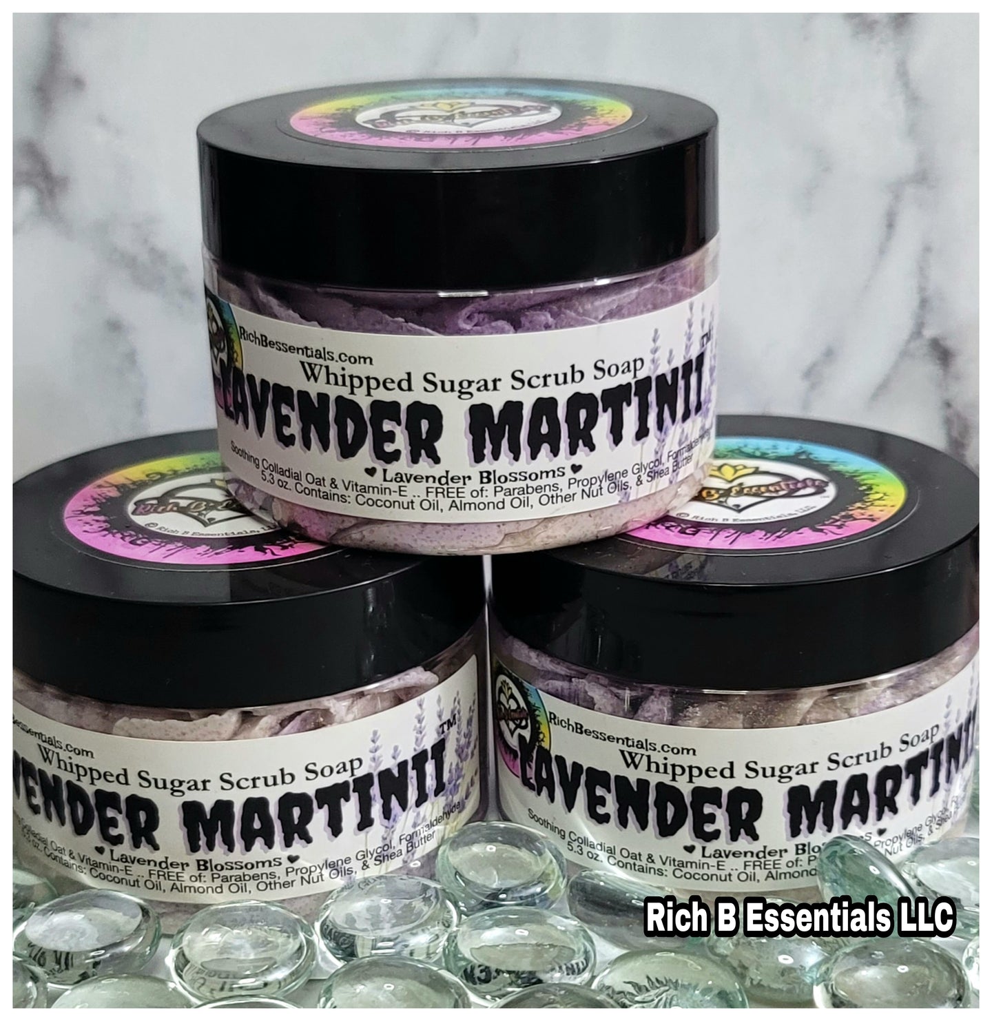 Lavender Martinii ™️ | Lavender Blossoms | Whipped Sugar Scrub Soap | 5.3 oz